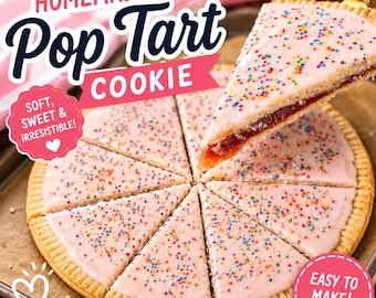 Giant Strawberry Pop Tart Recipe | Bakery Style Dessert (Digital Download)