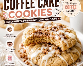 Coffee Cake Cookies Recipe | Soft Cinnamon Streusel Cookies with Vanilla Glaze