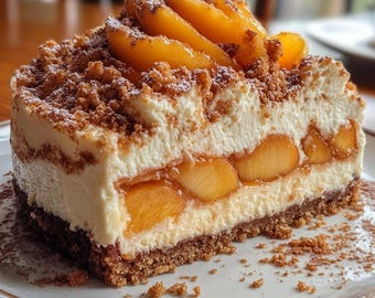 Peach Cobbler Cheesecake Recipe – Easy Dessert Download (PDF)