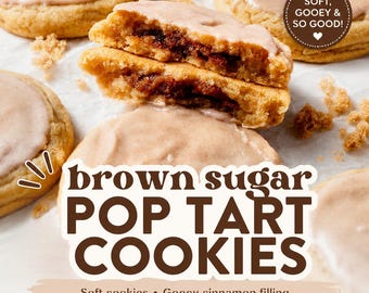 Brown Sugar Pop Tart Cookies Recipe | Bakery Style, Cinnamon Glaze (Digital Download)