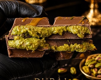 Barra de chocolate de lujo de Dubái / Fórmula de delicia decadente de Medio Oriente.