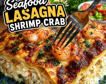 Creamy Seafood Lasagna with Shrimp, Crab – Rich Béchamel Pasta Bake Recipe