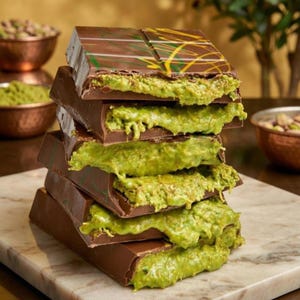 Barra de chocolate de lujo de Dubái / Fórmula de delicia decadente de Medio Oriente.