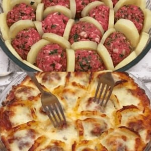 A Melhor Receita – Almôndegas Gratinadas com Batatas | Comida Caseira Cremosa e Queijo para Baixar.