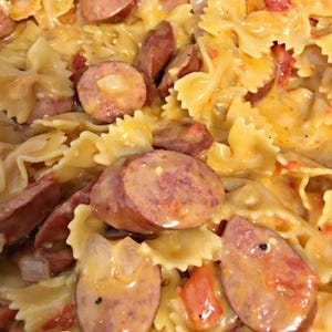One Pot Smoked Sausage Pasta Recipe PDF | Easy Sausage Pasta | Quick Family Dinner | Creamy Pasta Recipe | Instant Download