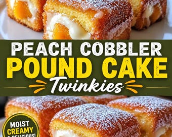 Homemade Peach Cobbler Pound Cake Recipe | Unique Dessert Idea | Download.