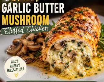 Cheesy Garlic Butter Mushroom Stuffed Chicken Recipe (Comfort Food Download)