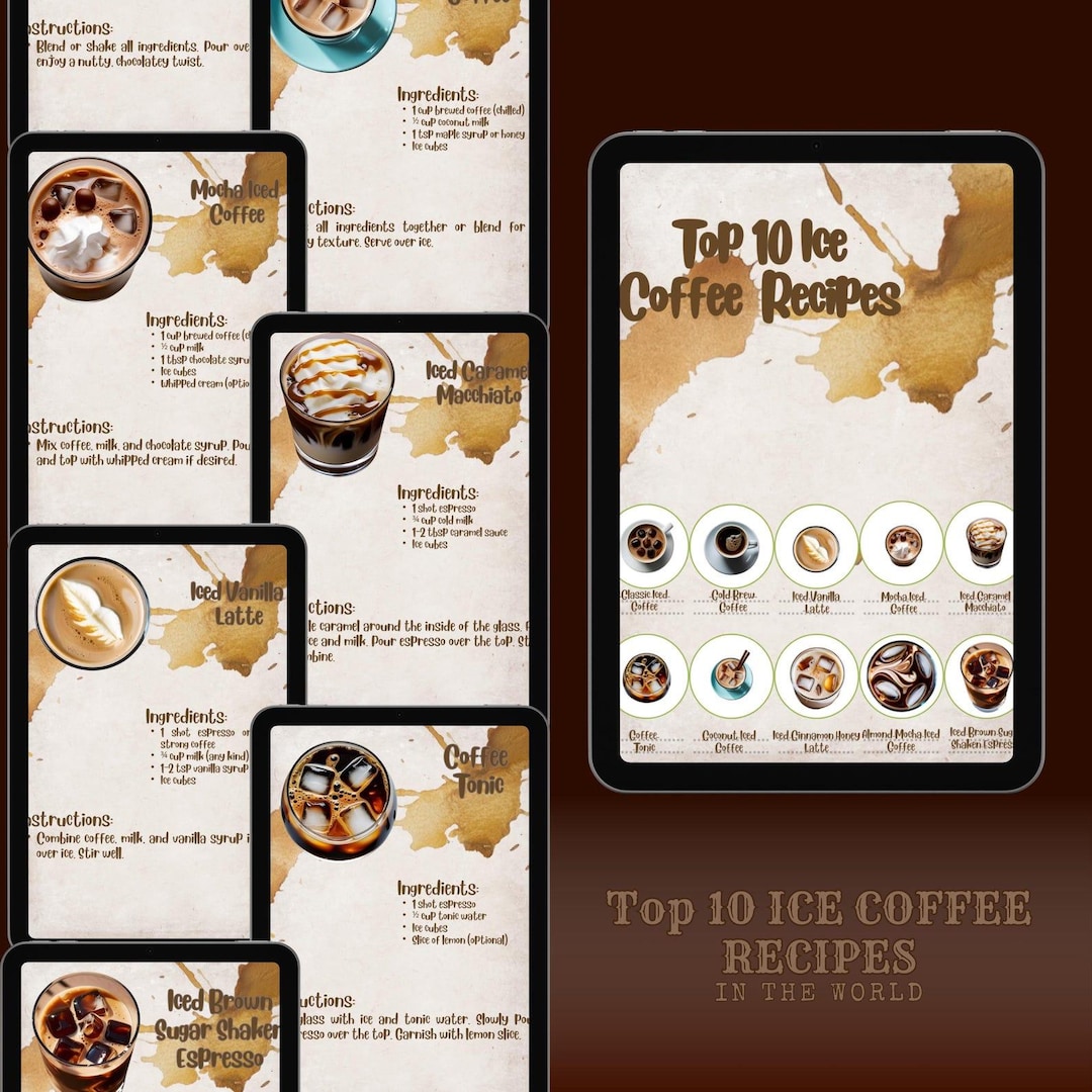 Coffee Recipes.pdf Top 10 Iced Coffee Recipes Bundle | Instant Download PDF | Ipad ...