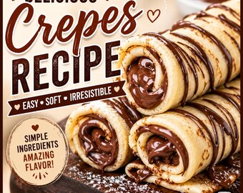 Easy Homemade Crepes Recipe | French Breakfast Dessert (Digital Download)