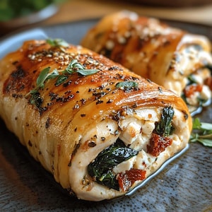 Rolled Chicken Recipe | Feta & Spinach Filling (Digital Download)