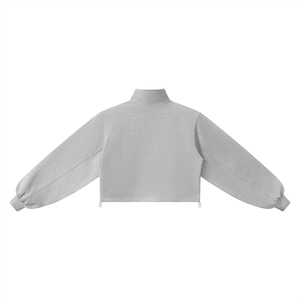 Buffalo Cropped Quarter Zip Sweatshirt | Women's Mock Neck Pullover | Game Day Apparel image 10