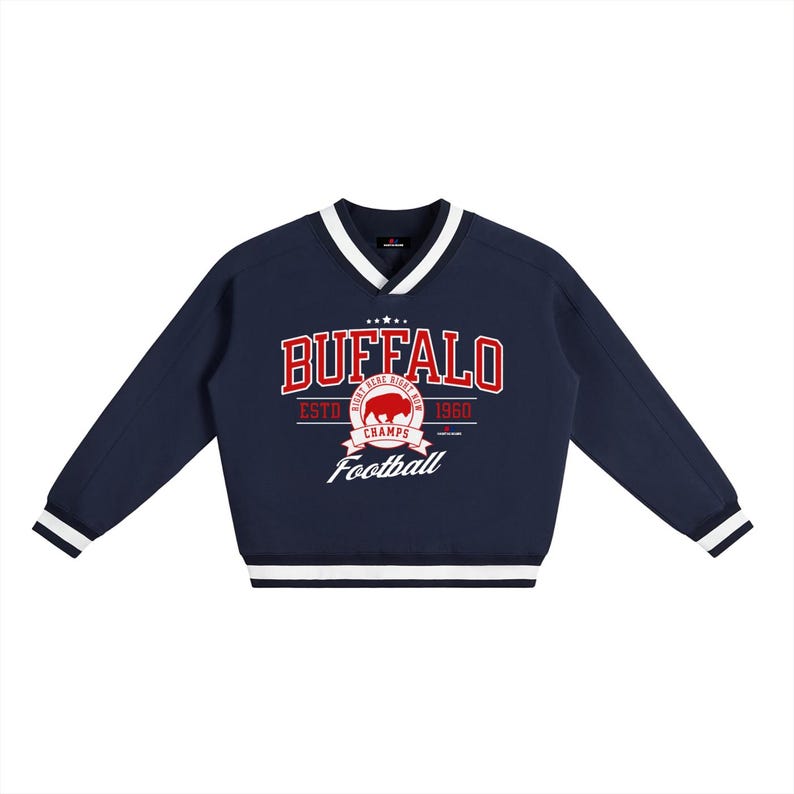 Buffalo Football Varsity Sweatshirt | Vintage Crewneck, Game Day Pullover, Bills Mafia Inspired Apparel image 2