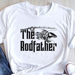 The Rodfather T Shirt, Fishing Dad, Tee Fish Carp Dad Grandad Present gift for him T-Shirt, Unisex Funny Joke Tee, Novelty Slogan Quote Top