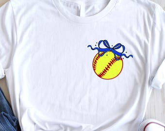 Coquette Softball Shirt, Sports Tee, Softball Mom Shirt Presents, Softball Bow Tee, Family Tee Shirts, Game Day Shirt, Women's Softball Bow