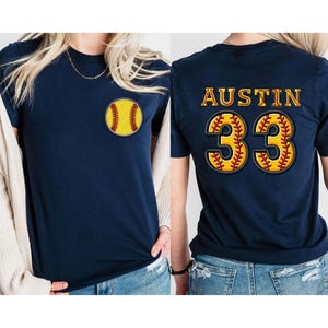 Custom Softball Name And Number 2 Sided Shirt, Custom Softball Shirt, Softball Mom Shirt, Game Day Shirt, Personalized Softball Team Shirt