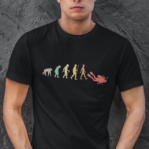 Evolution of Scuba Diver T-shirt, Scuba Diving Shirt, Scuba Diver Evaluation, Gift for Him, Gift for Her, Xmas Gift, Birthday Unisex Tee Top