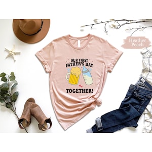 Our First Father&#39;s Day Matching Shirt And Bodysuit With Custom Names, Father&#39;s Day Gift, New Dad Shirt, Personalized Dad And Baby Shirts