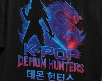 Kpop Demon Hunters Oversized T-Shirt, Korean Anime Fantasy