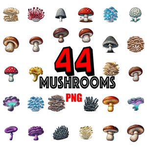Pilz PNG Bundle - Digitale Dateien für Kunsthandwerk & DIY-Projekte - Digitaler Download - Pilz - Menü