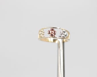 Four Leaf Clover Ring  10K 14K Solid Gold Tri Color White Rose Yellow Gold Lucky Dainty Minimalist Ring Gift for Women Girls