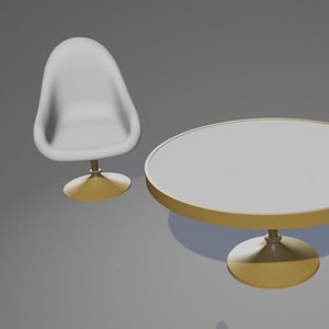 STL File - Miniature Table Chair Set A - STL ( Dollhouses and Miniature Projects )