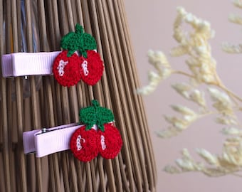 Haarspeldjes met kersen, haarspeldjes voor peuters, haaraccessoires met bessen voor baby's