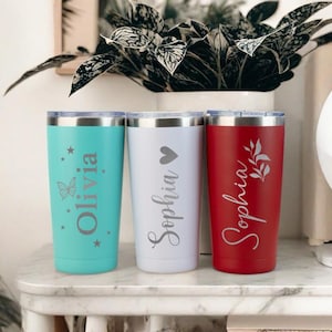 Personalized Tumbler, Bridesmaid Gifts, Bridesmaid Proposal, Travel Water Cup, Engraved Name Tumbler, Girls Weekend Gift