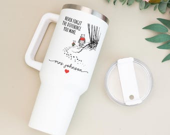 Vaso personalizado para maestros, regalo de agradecimiento para maestros, regalo para maestros, Pooh y Piglet, regalo de regreso a clases, regalo de agradecimiento para maestros