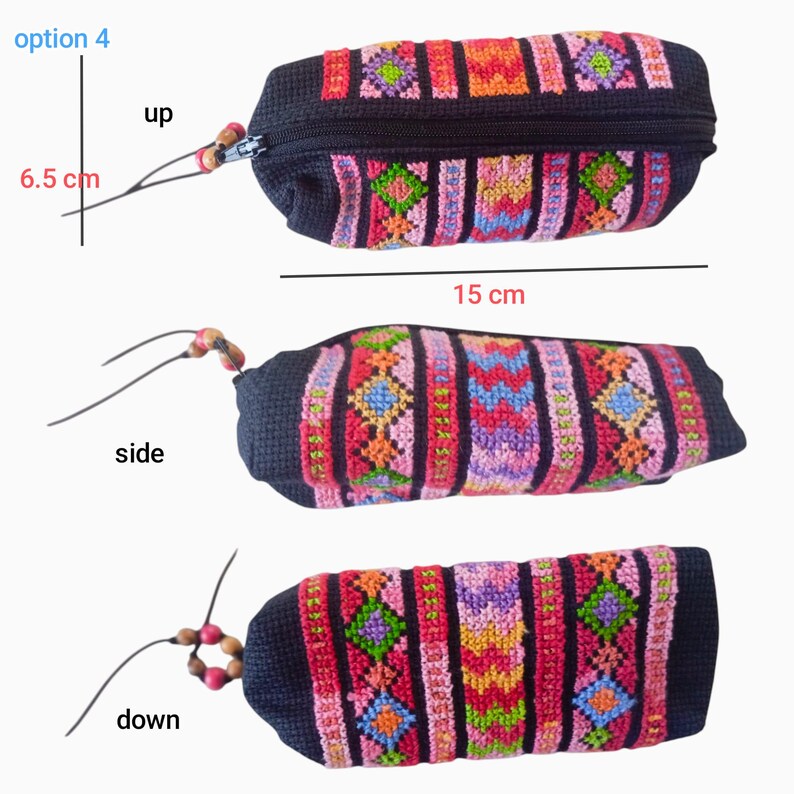 Makeup Purse, Tatreez, cultural heritage, regional identity hand-stitched craftsmanship, women artisan, Palestinian embroidery, Makeup case Option 4