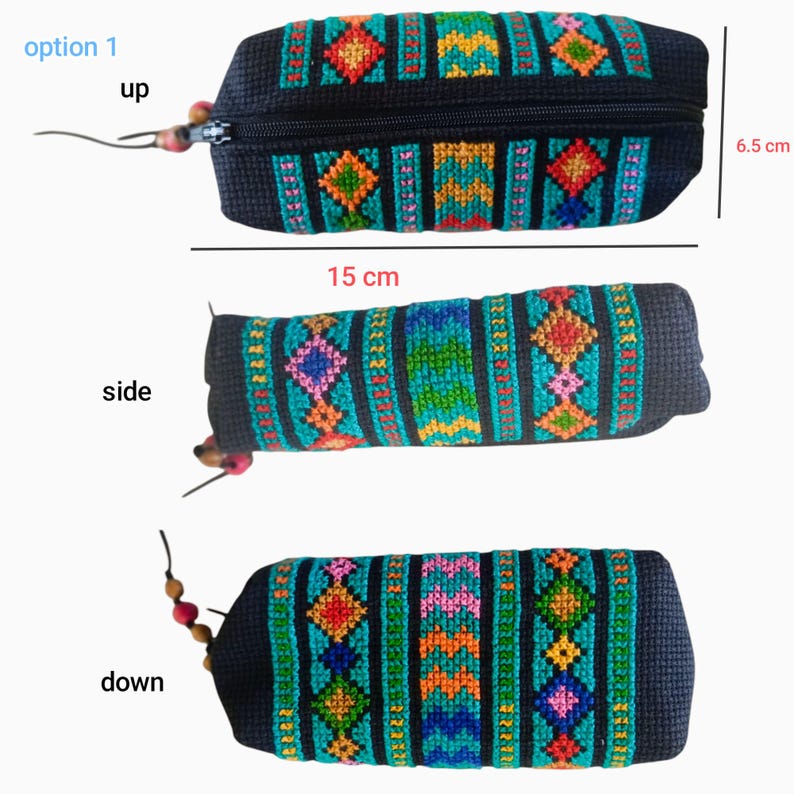 Makeup Purse, Tatreez, cultural heritage, regional identity hand-stitched craftsmanship, women artisan, Palestinian embroidery, Makeup case Option 1