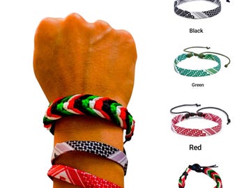 Palestine flag bracelet, Kufieh, Hatta, Palestinian Hatta Kufieh Handmade, cultural heritage, regional identity craftsmanship, Shemagh