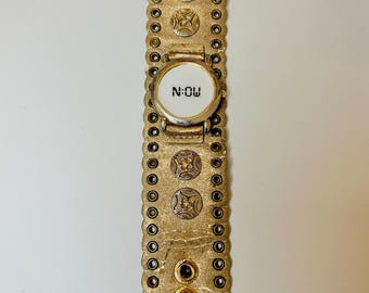 Upcycled 'Now' Watch Bracelet: Mindfulness Reminder Jewelry