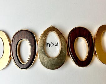 Upcycled 'Now' Watch Bracelet, Mindfulness Reminder