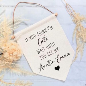 パーソナライズされた「If You Think I'm Cute」ウェディングリネンスタイルフラッグバナーサインページボーイサインフラワーガールサイン花嫁ウェディング通路装飾