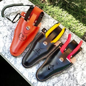 Personalized Garden Shears Holster, Leather Tool Belt Pouch for Pruners, Scissors Case for Gardening, Outdoor Gift
