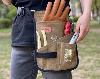 Personalization Heavy-Duty Tool Belt, Adjustable Pouch Apron for Mechanics, Electricians, Gardeners, and Makers Half Waist Apron Gift