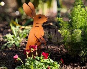 Rusty Rabbits, Garden Ornament, Garden Metal Rabbits, Garden Rabbit, Metal Rabbit, Spring Ornament