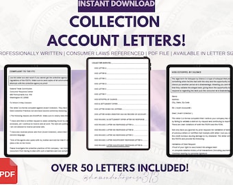 50+ COLLECTION Credit Dispute Letter Templates, DIY Credit Repair, Editable Collection Dispute Letters, Professional Credit Dispute Letters