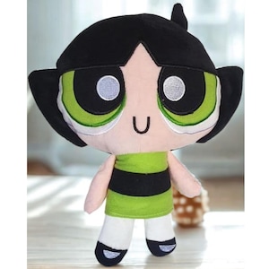 Powers Movie Puffs Doll Cartoons Game Plush Cute Anime Toy Best Gifts for Fans Doll for Kids 8&#39;&#39; (Powers Movie Puff Plush 8&#39;&#39; Black Hair)