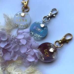 Personalized Resin Pet ID Tag: Custom Dog & Cat Name, Handmade