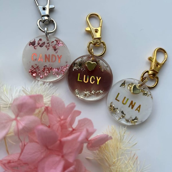 Personalized Resin Pet ID Tag: Custom Dog Name, Handmade