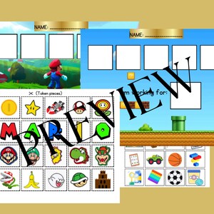 Könnte beinhalten: Ein druckbarer Belohnungs-Chart zum Thema Mario mit blauem Himmel als Hintergrund. Der Chart hat Platz für den Namen eines Kindes, eine Liste von Aufgaben oder Pflichten und einen Bereich zum Sammeln von Token. Der Chart enthält auch ein Raster mit Mario-Bildern.