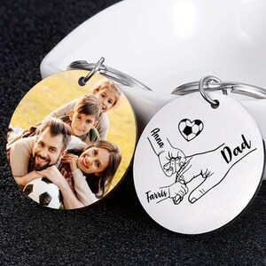 Porte-clés photo personnalisé, porte-clés papa et enfants, porte-clés papa avec nom de l'enfant, premier cadeau de fête des pères, cadeau pour grand-père mari