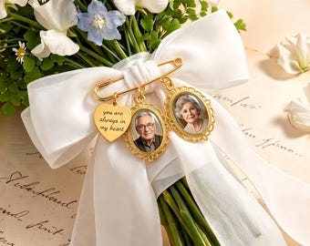 Personalized Photo Bride Bouquet Charm, Custom Memorial Wedding Bouquet Charm, Wedding Memorial Gifts for Her