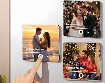 Magnete da frigo personalizzato con musica, magnete da frigo personalizzato con foto e musica, scatola dei ricordi della segreteria telefonica, regalo di anniversario, regalo di Natale per lui/lei