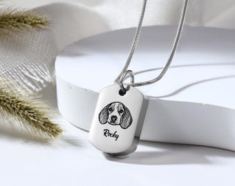 Urn Necklace for Pet Ashes - Custom Pet Photo - Dog Cat Urn Pendant for Ashes - Heart Cremation Jewelry Memorial Urn for Pet Loss Gift