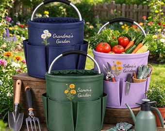 Personalized Garden Tool Bag, Custom Grandma's Garden Collapsible Garden Tote Bag, Gardening Gifts for Mom Grandma, Gardener Gift