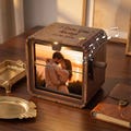 Personalized Photo Flipbook Animation Box, Wooden Hand-Cranked Photo Frame with Music, Anniversary Memorial Gift for Him, Christmas Gift