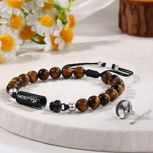 Personalized Ashes Bracelet Dog Cremation Urn Bracelet,Custom Cremation Bracelet with Name,Memorial Pet Ashes Bracelet,Pet Memorial Gift