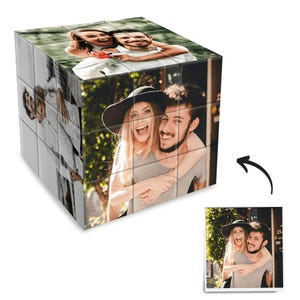 Custom Multi-Photo Cube for Couples  Personalized Magic Cube with Your Pictures, Unique Gift for Anniversaries & Memories